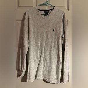 POLO Ralph Lauren thermal shirt for men, light gray, size XL